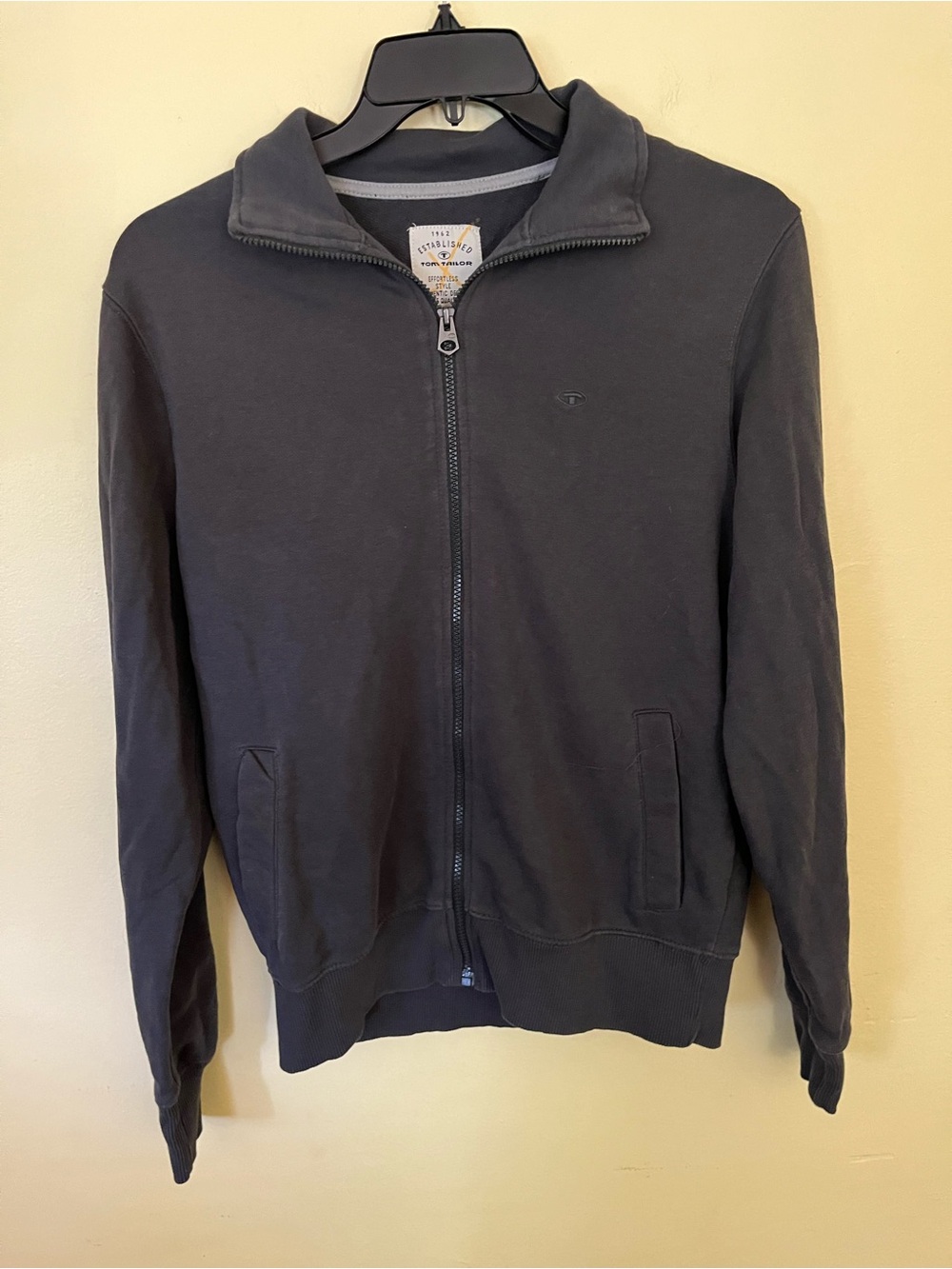 Tom Tailor Men's Full-Zip Sweater Jacket - Charcoal Size Small